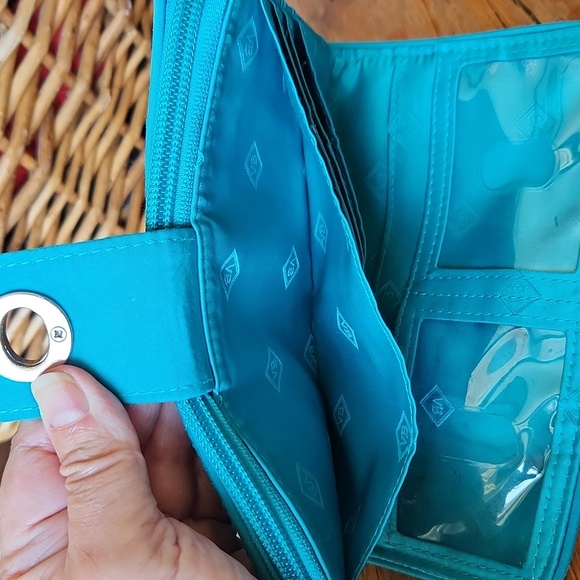 Vera Bradley Quilted Teal Wallet - Picture 5 of 16